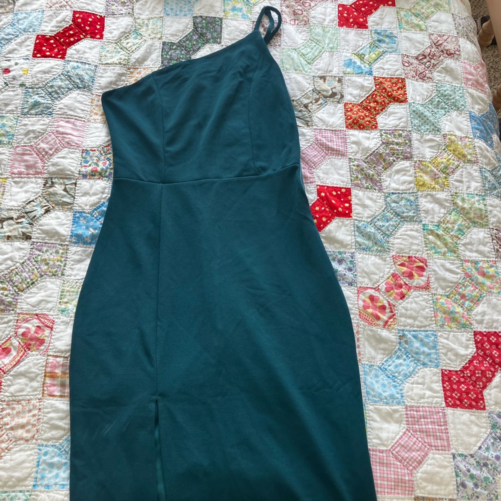 One Shoulder Midi Wedding Guest Dress